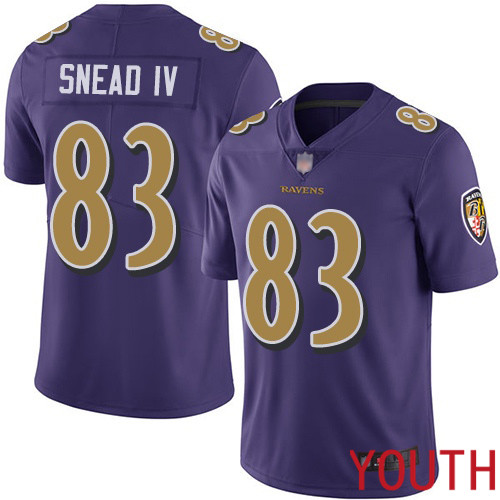 Baltimore Ravens Limited Purple Youth Willie Snead IV Jersey NFL Football #83 Rush Vapor Untouchable